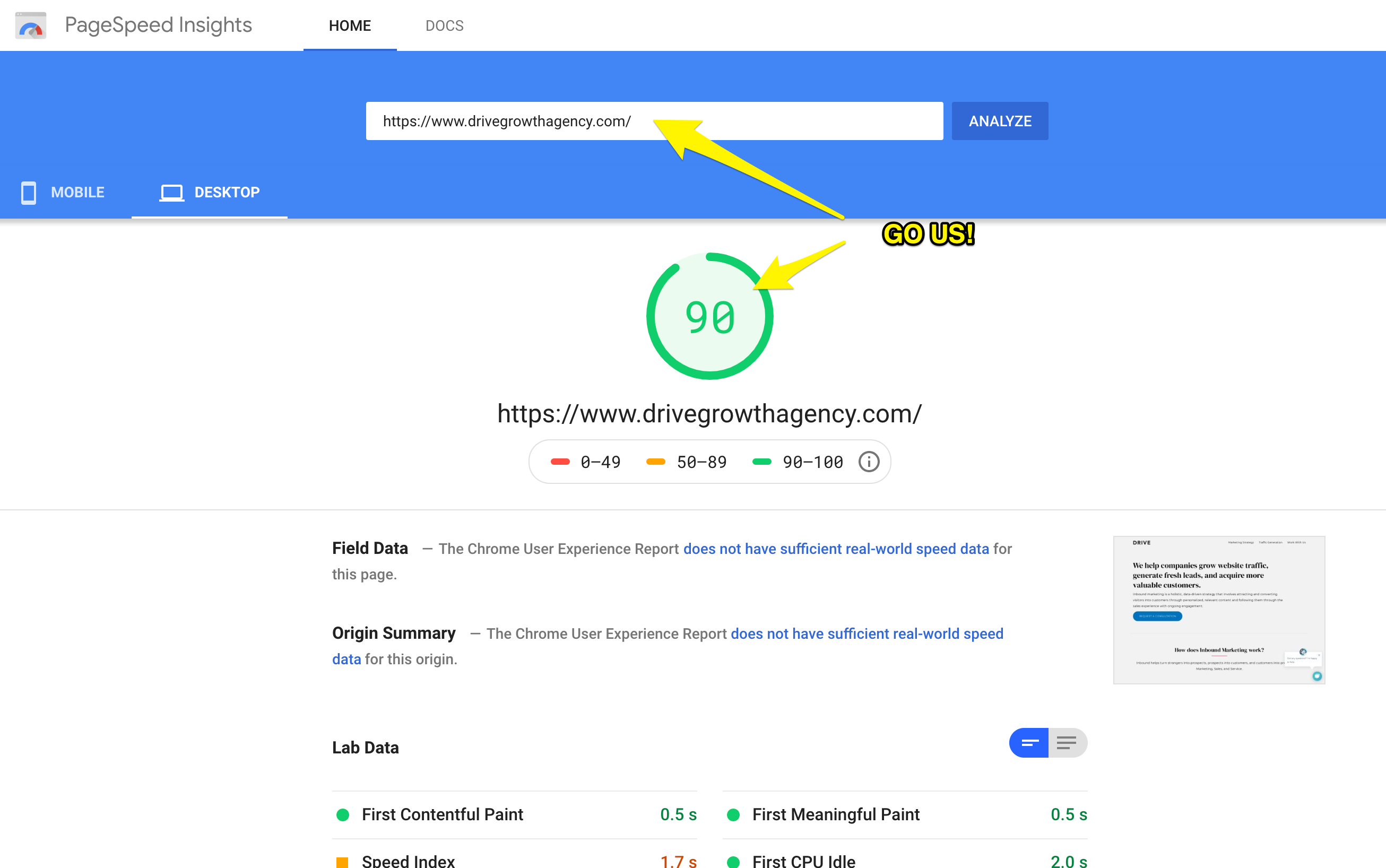 drive page speed